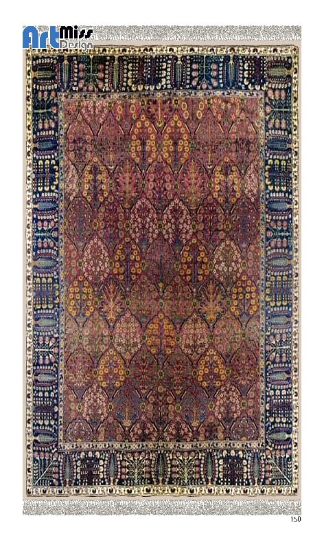 فرشینه و قالیچه درجه1 در ابعاد متنوع با ترمز فرش زمینه قهوه ای آبی