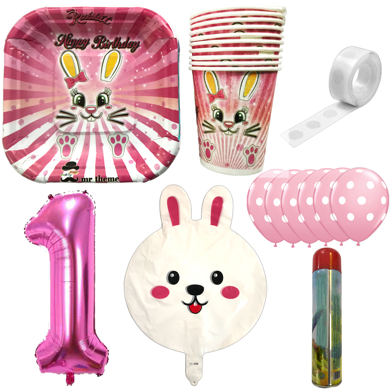 مجموعه 30 عددی تم تولد مسترتم طرح خرگوش کد 1