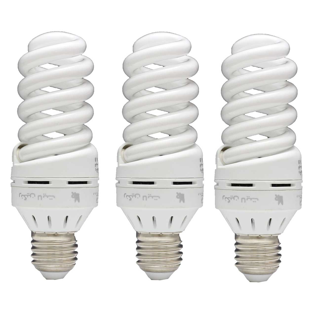 لامپ کم مصرف 15 وات رنگین لایت مدل Full Spiral پایه E27 بسته 3 عددی