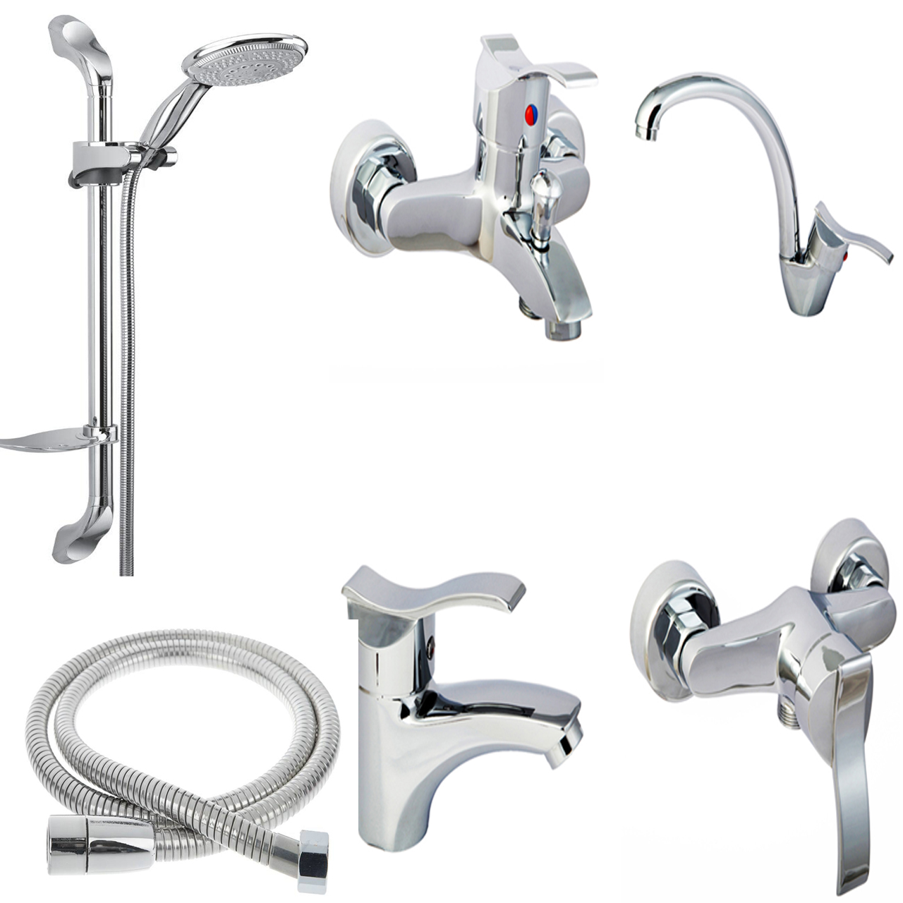 ست شیرآلات تک متال مدل موج مجموعه 6 عددی