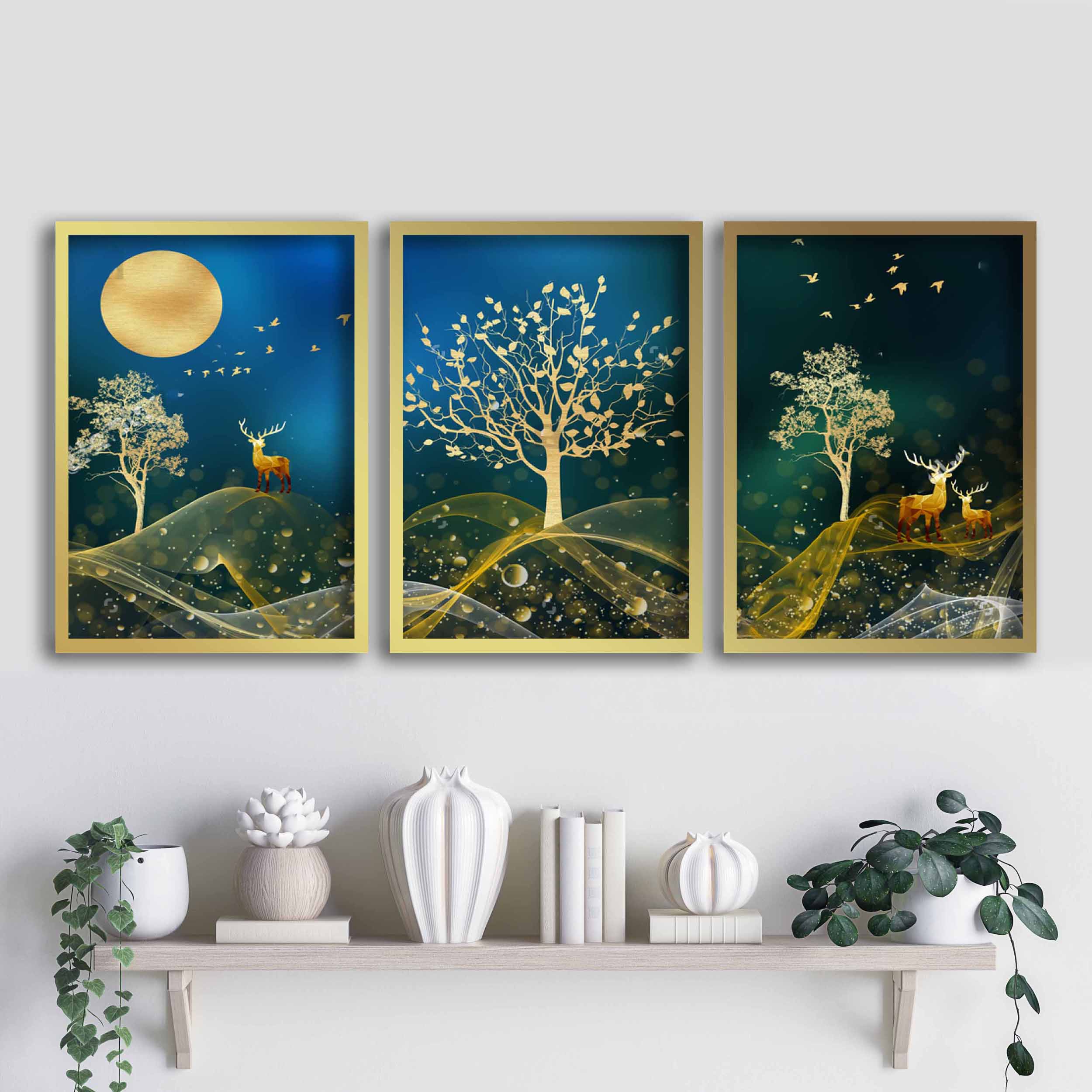 تابلو آتریسا طرح مدرن مدل AT002 مجموعه 3 عددی