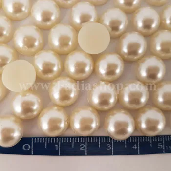 نگین تزئینی لپه ای کرم سایز 12