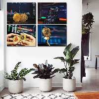 تابلو شاسی مدل ارز دیجیتال بیتکوین مجموعه 4 عددی