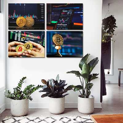 تابلو شاسی مدل ارز دیجیتال بیتکوین مجموعه 4 عددی