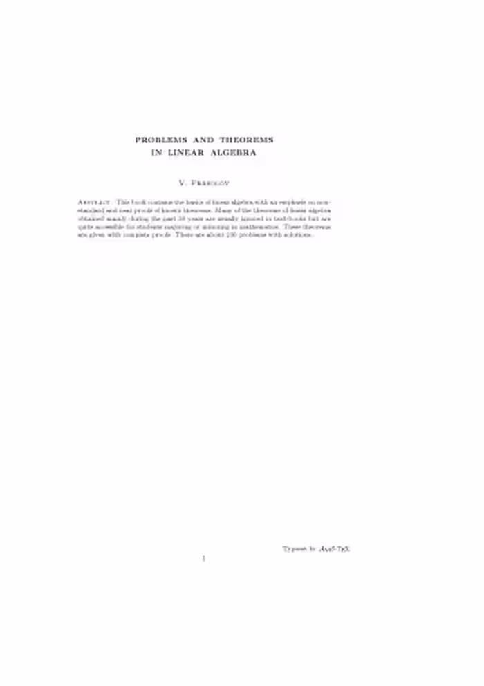 خرید و دانلود نسخه کامل کتاب Problems and theorems in linear algebra