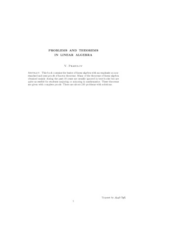 خرید و دانلود نسخه کامل کتاب Problems and theorems in linear algebra