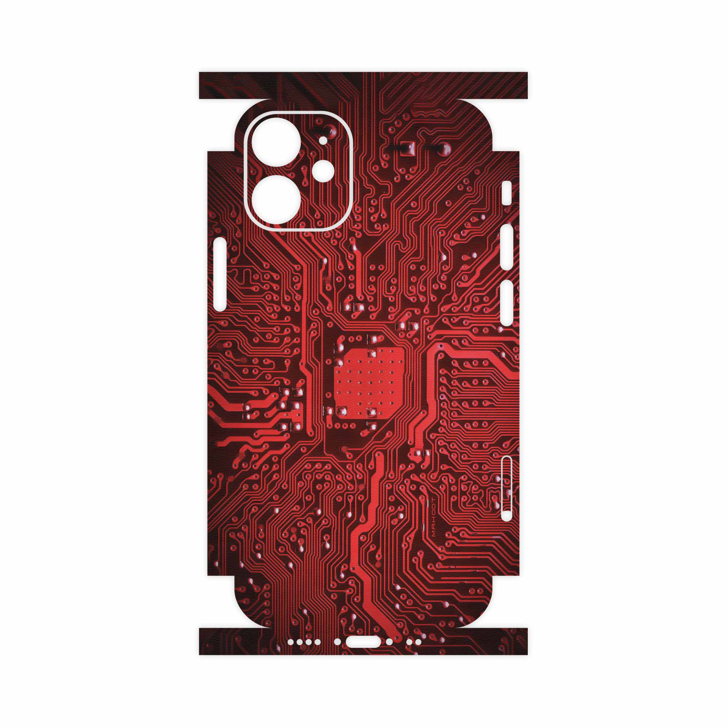 برچسب پوششی ماهوت مدل Red Printed Circuit Board-FullSkin مناسب برای گوشی موبایل اپل iPhone 12 mini