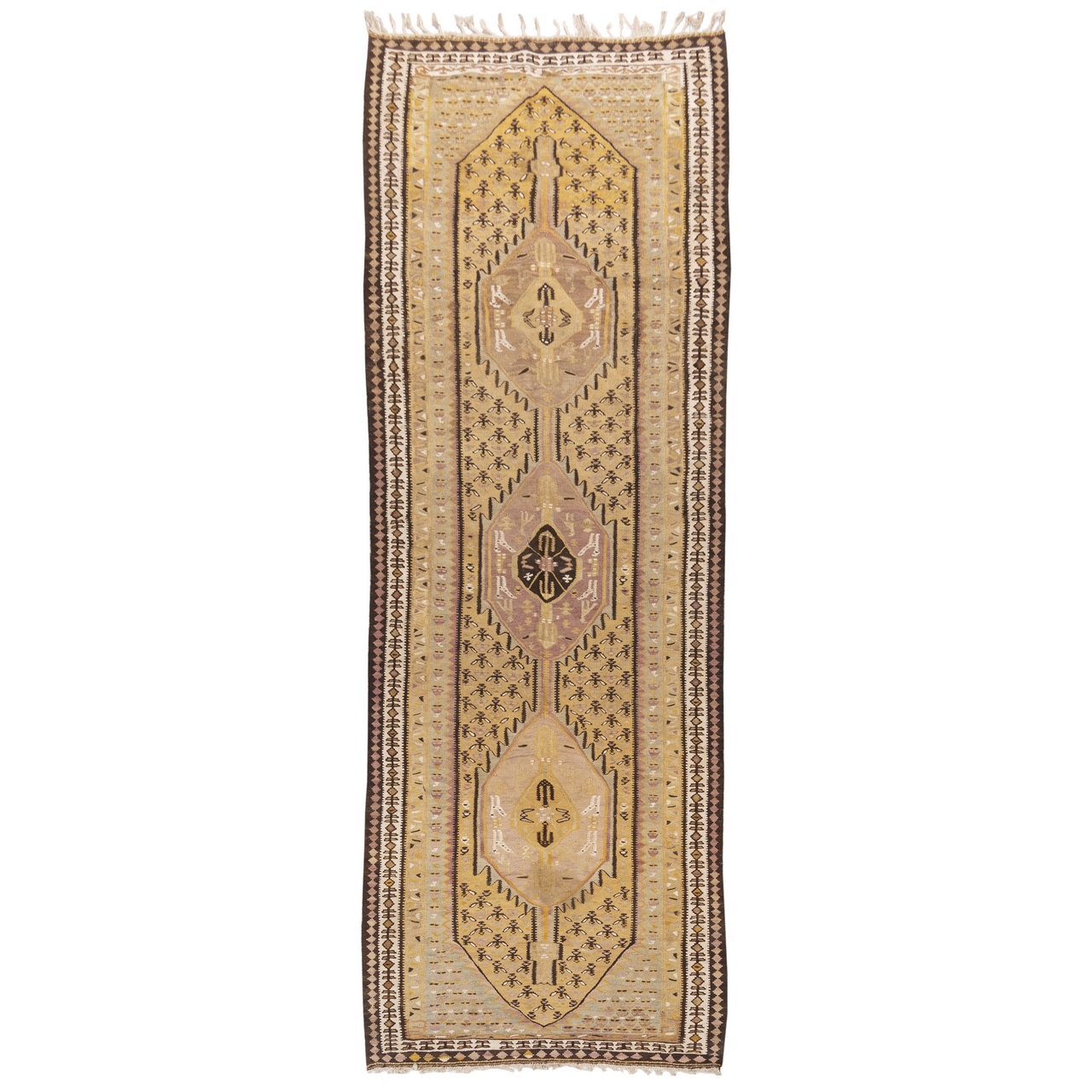 گلیم قدیمی دستباف کناره طول سه متر سی پرشیا کد 187445