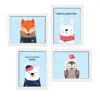استیکر و تابلو کودک و نوزاد مدل Playful fox مجموعه 4 عددی