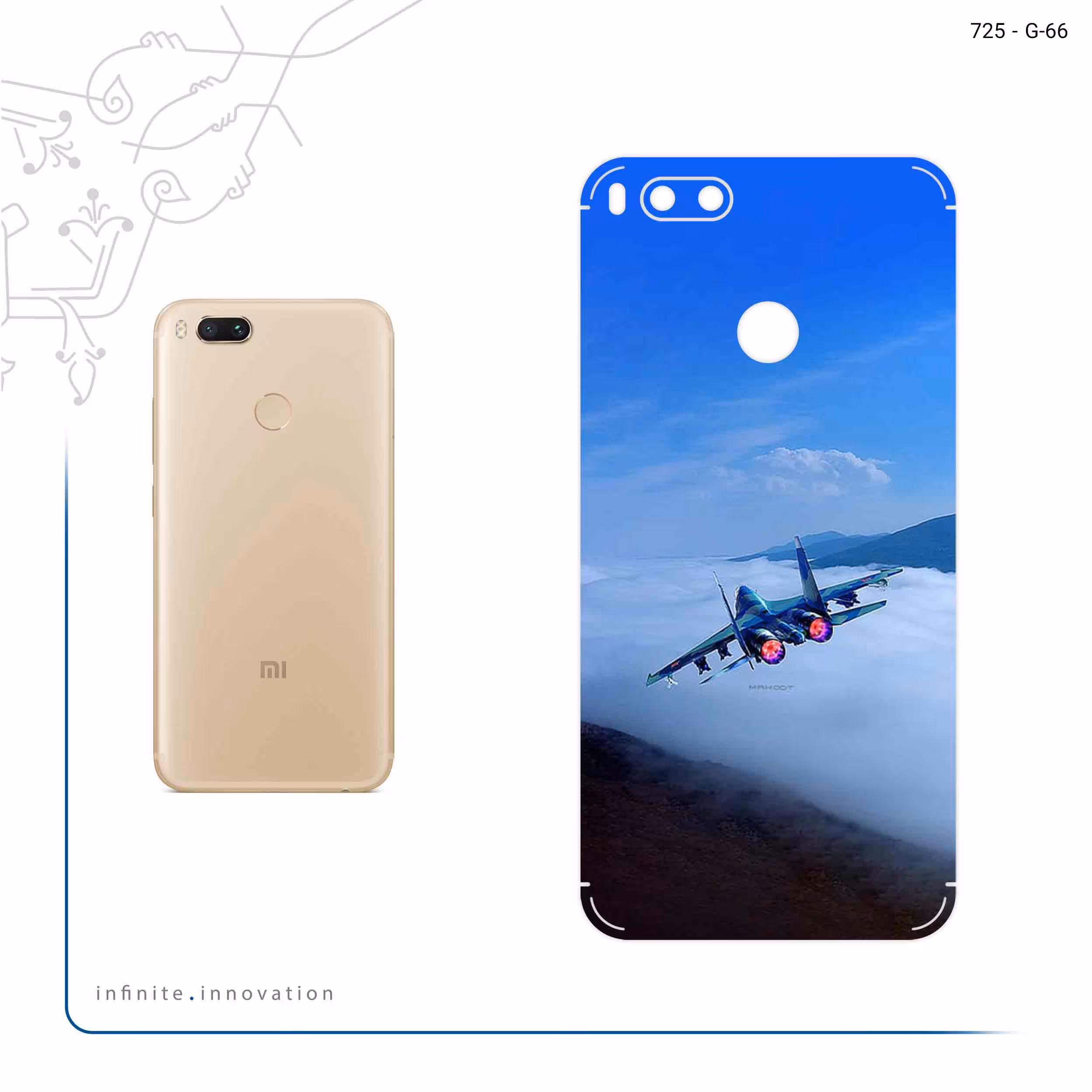 برچسب پوششی ماهوت مدل Fighter plane Su27 مناسب برای گوشی موبایل شیائومی Mi A1