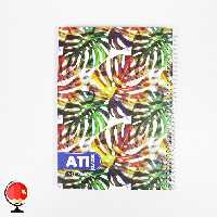 دفتر مشق 100 برگ سیمی جلد سخت طرح برگ انجیری آتی