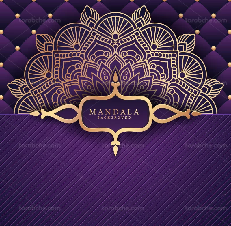 وکتور بک گراند ماندالا بنفش رنگ | گرافیک با طعم تربچه