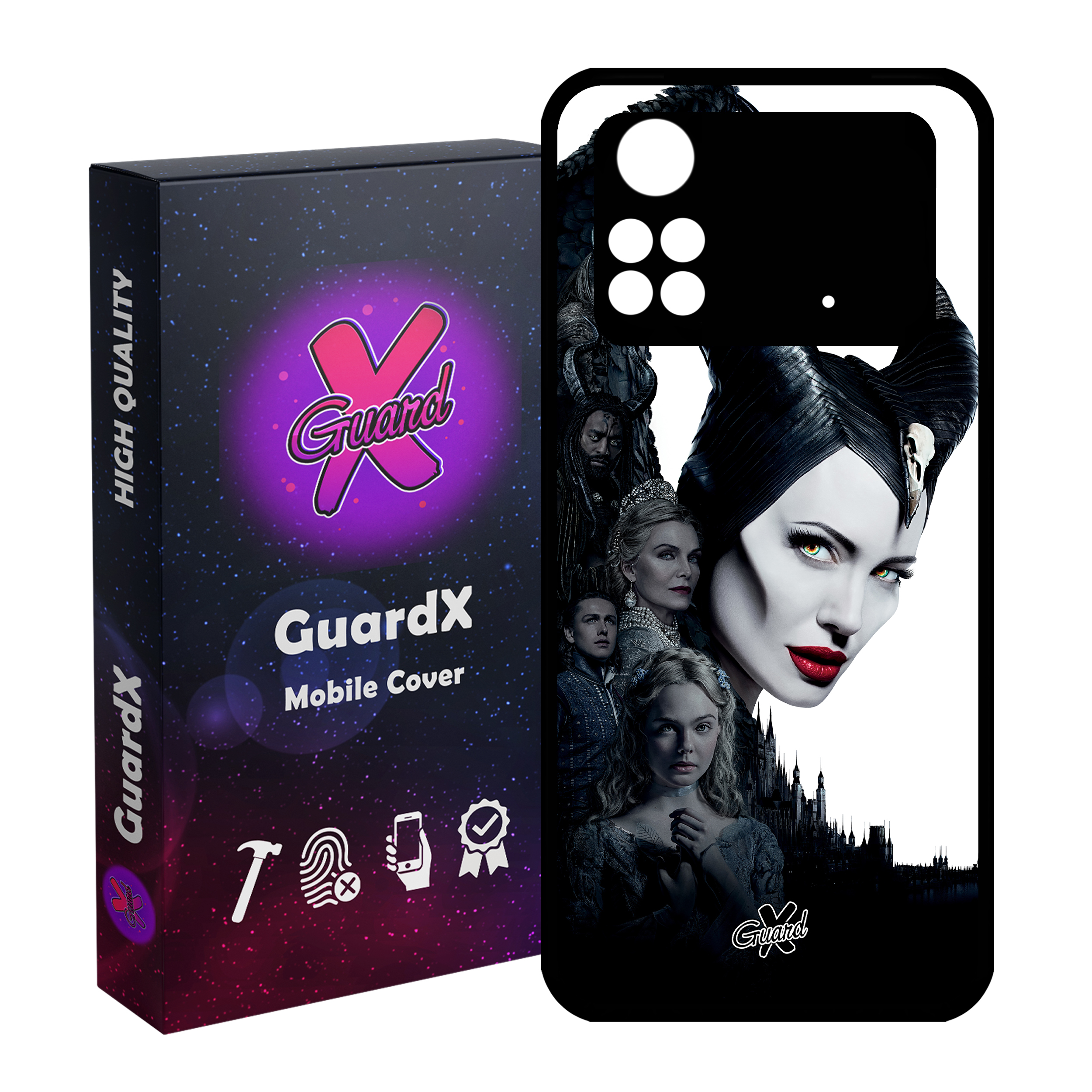 کاور گارد ایکس طرح Maleficent مدل Glass10147 مناسب برای گوشی موبایل شیائومی Poco M4 Pro 4G