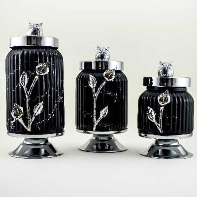 بانکه مدل کندی شیاردار کد PR02 مجموعه 3 عددی 