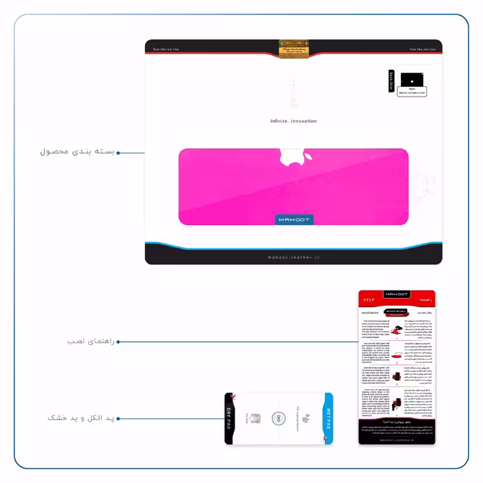 برچسب پوششی ماهوت مدل Phosphorus-Pink مناسب برای تبلت اپل iPad Pro 12.9 (GEN 3) 2018 A1895