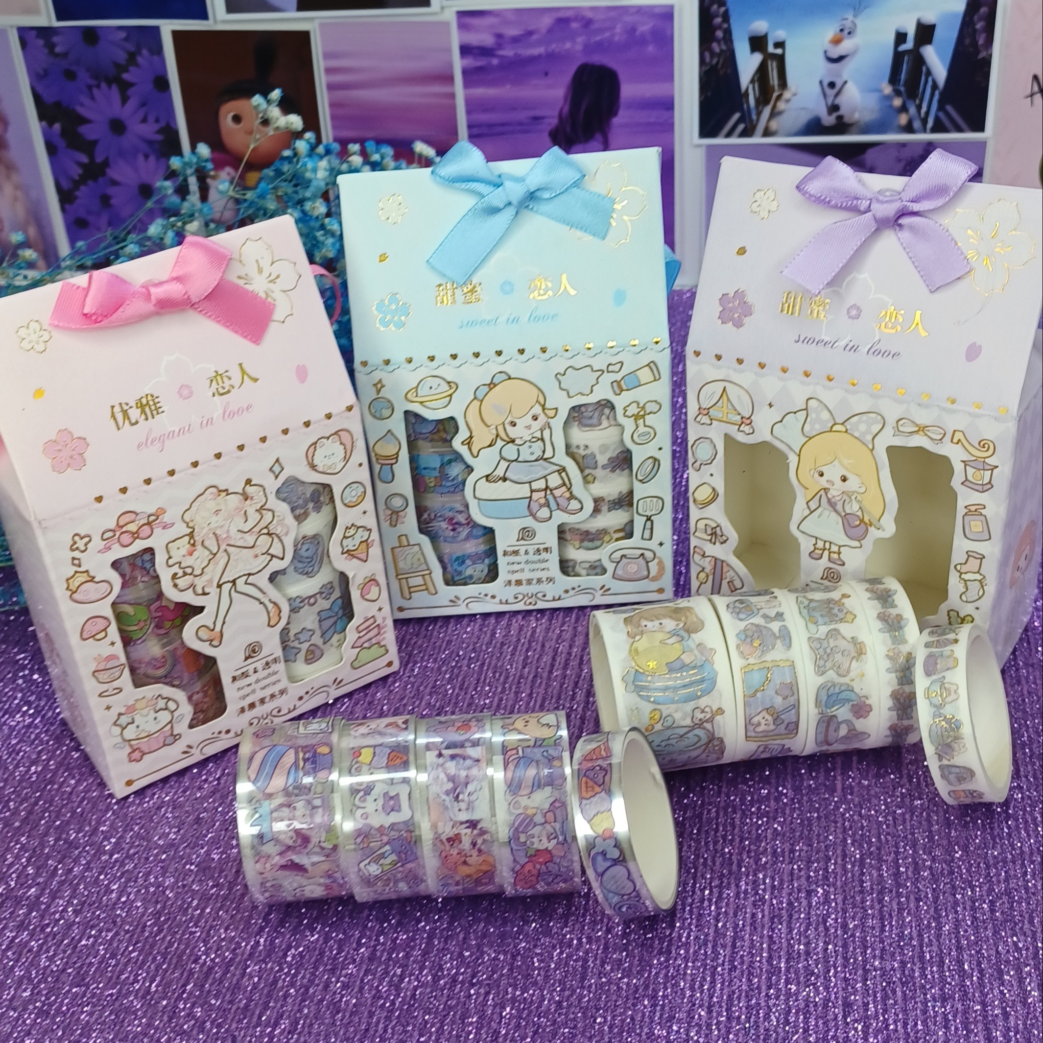 چسب واشی پک 10 تایی طرح انیمه دخترانه