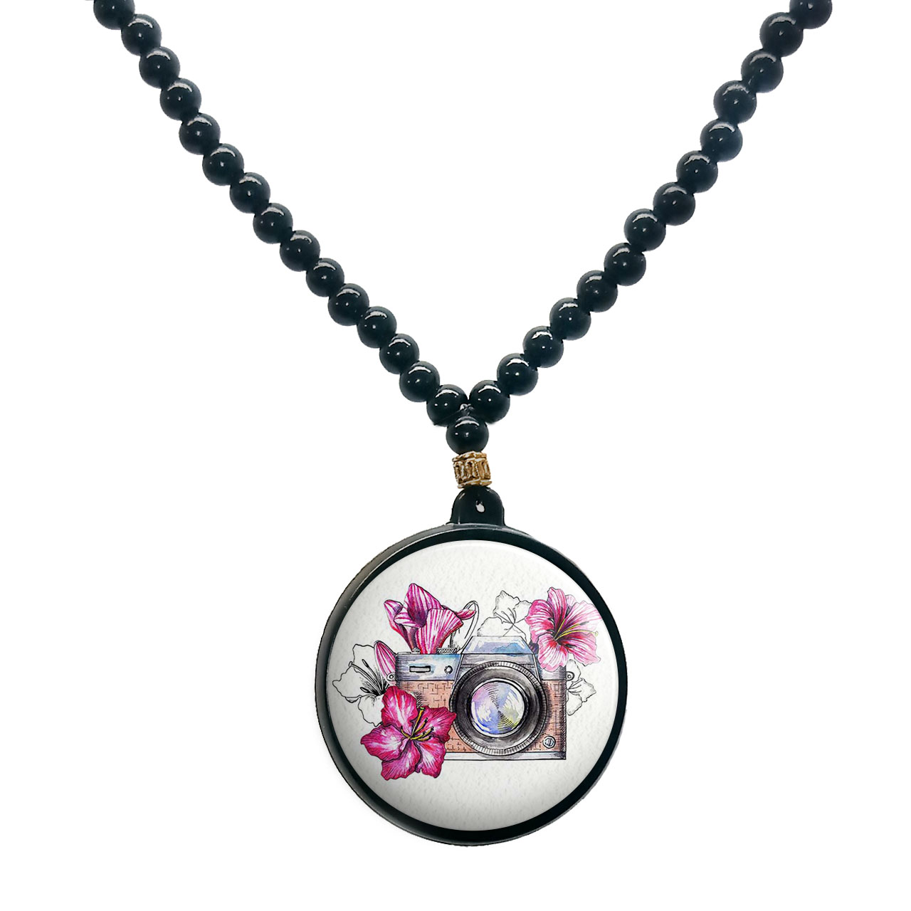 گردنبند پرمانه طرح عکاس کد pmd.5150 مدل دو طرفه