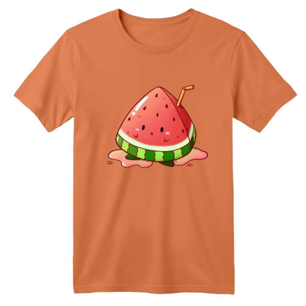 تی شرت آستین کوتاه بچگانه مدل هندوانه یلدایی کد 52 رنگ گلبهی