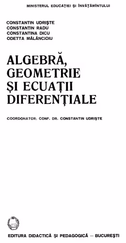 خرید و دانلود نسخه کامل کتاب Algebră, geometrie și ecuații diferențiale