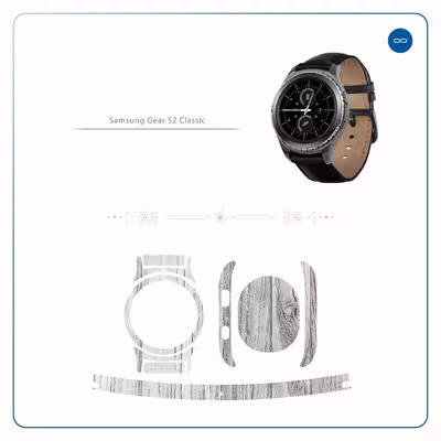 برچسب ماهوت طرح White_Wood مناسب برای ساعت هوشمند سامسونگ Galaxy Gear S2 Classic