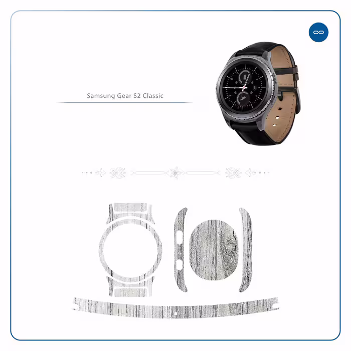 برچسب ماهوت طرح White_Wood مناسب برای ساعت هوشمند سامسونگ Galaxy Gear S2 Classic
