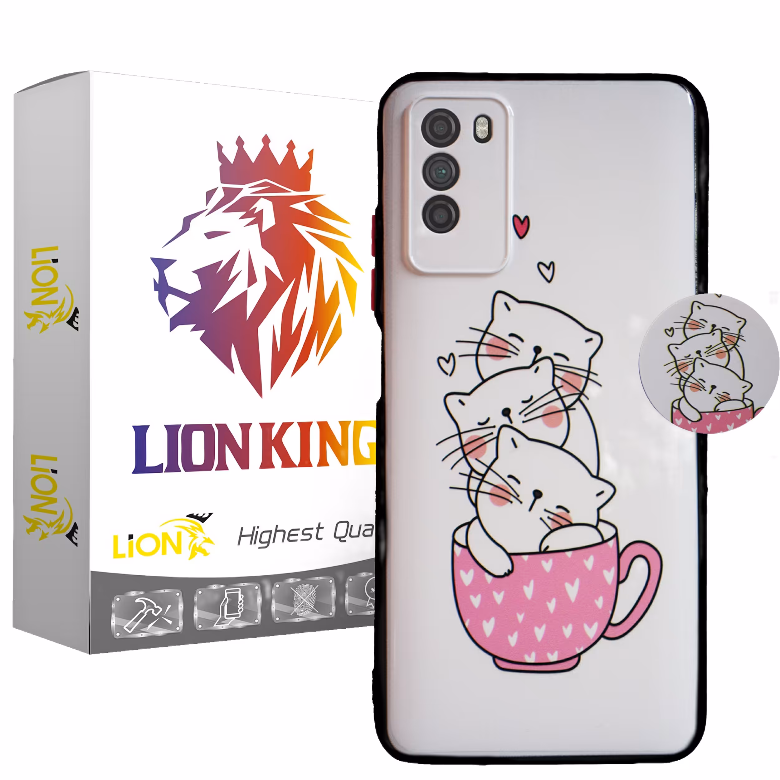 کاور لاین کینگ مدل livancat uv مناسب برای گوشی موبایل شیائومی POCO M3 به همراه پایه نگهدارنده