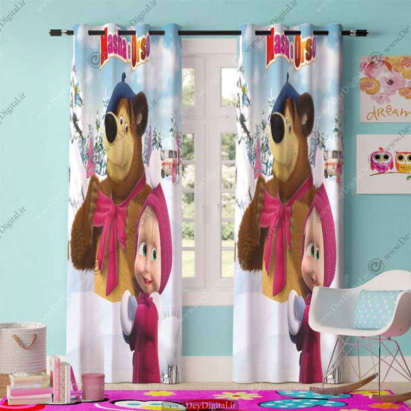 پرده تصویری ماشا و خرس PK-2873