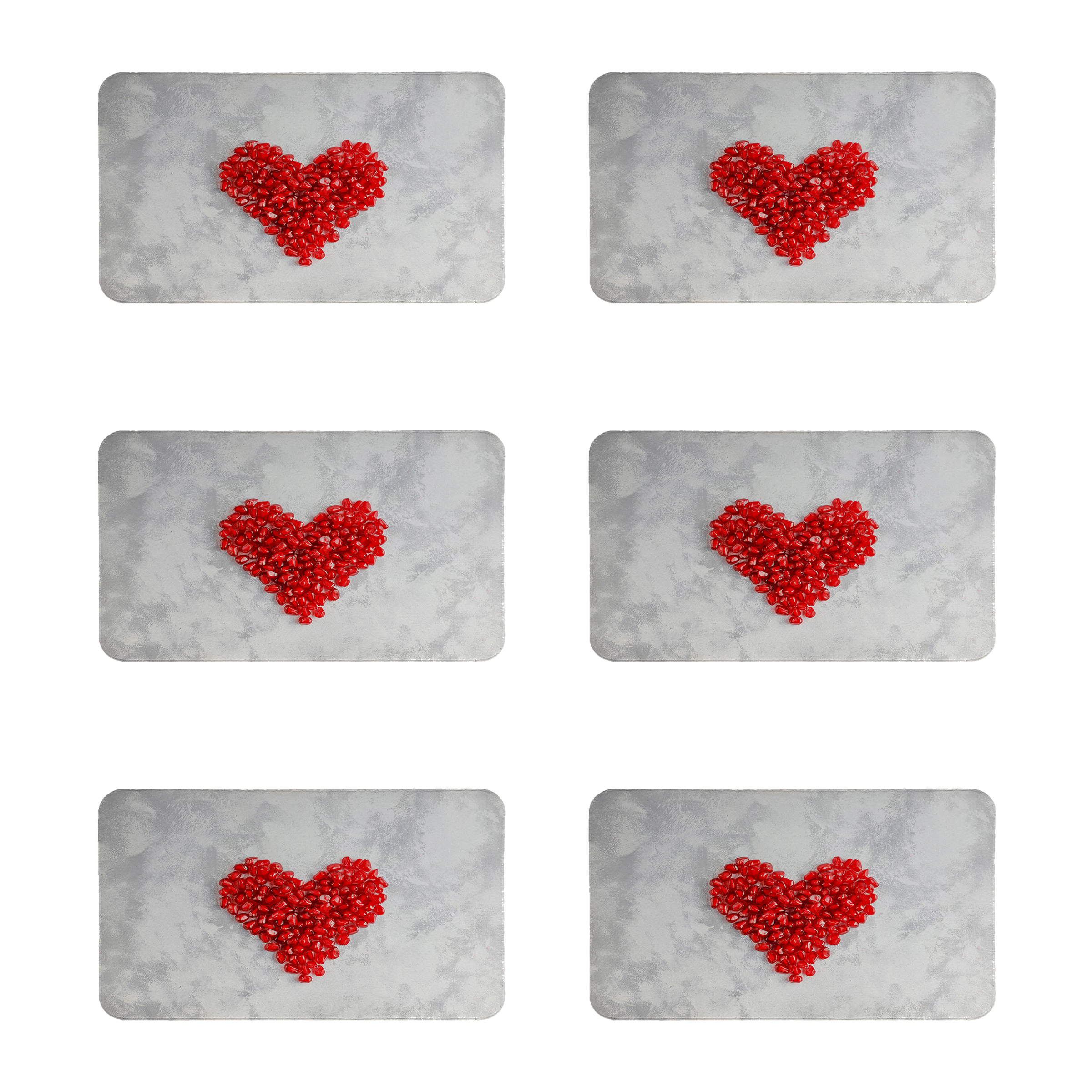 زیربشقابی طرح انار قلبی کد 8428 مجموعه 6 عددی