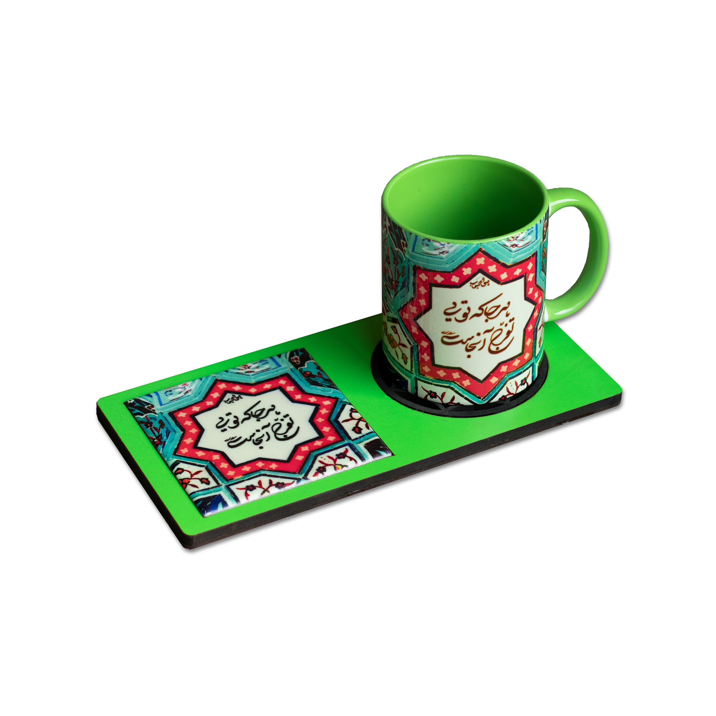 ماگ طرح دار تفرج به همراه زیر لیوانی