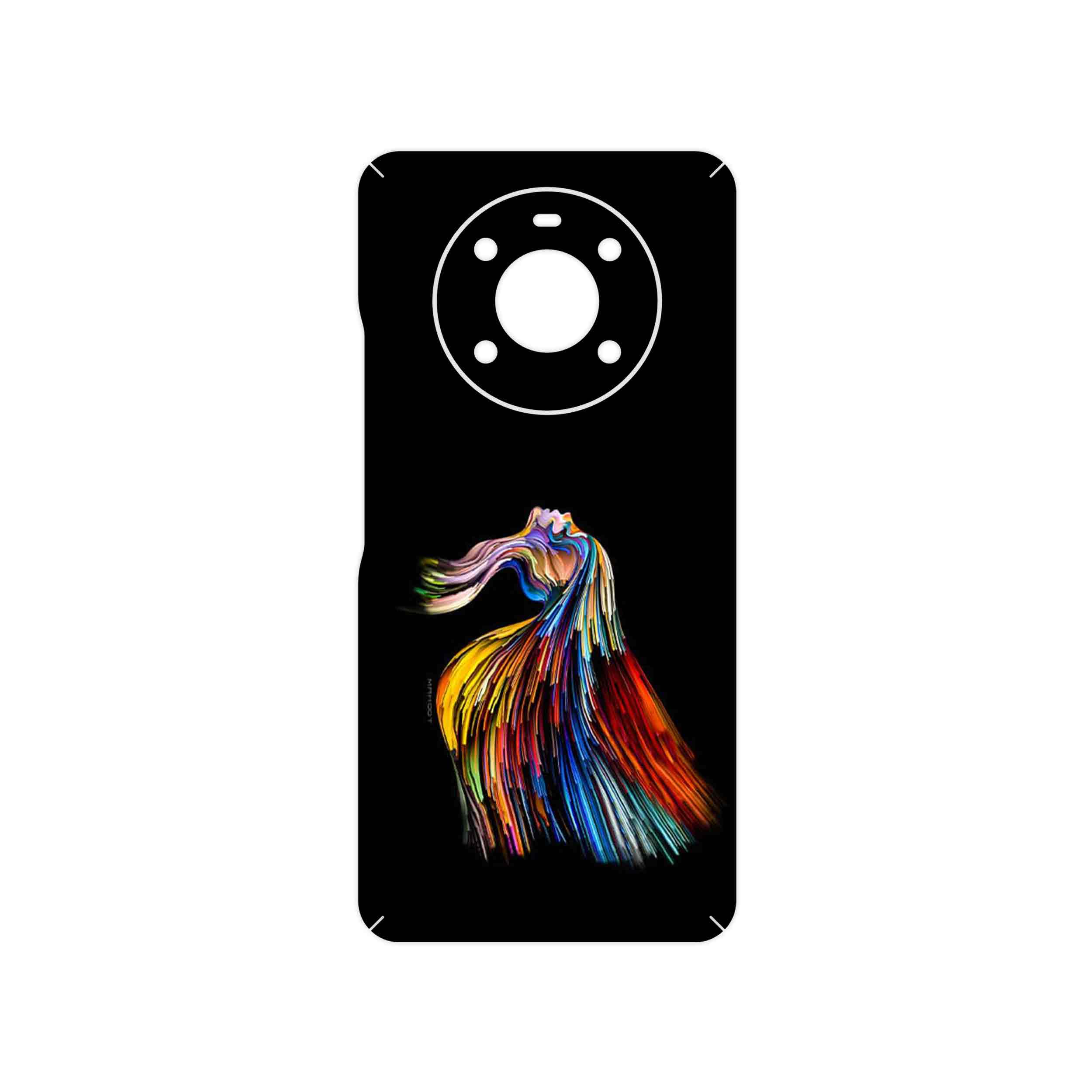برچسب پوششی ماهوت مدل Rainbow Hair Digital Art مناسب برای گوشی موبایل آنر X9 4G