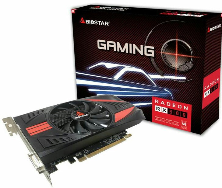 کارت گرافیک بایوستار مدل آر ایکس 560 با حافظه 4 گیگابایت