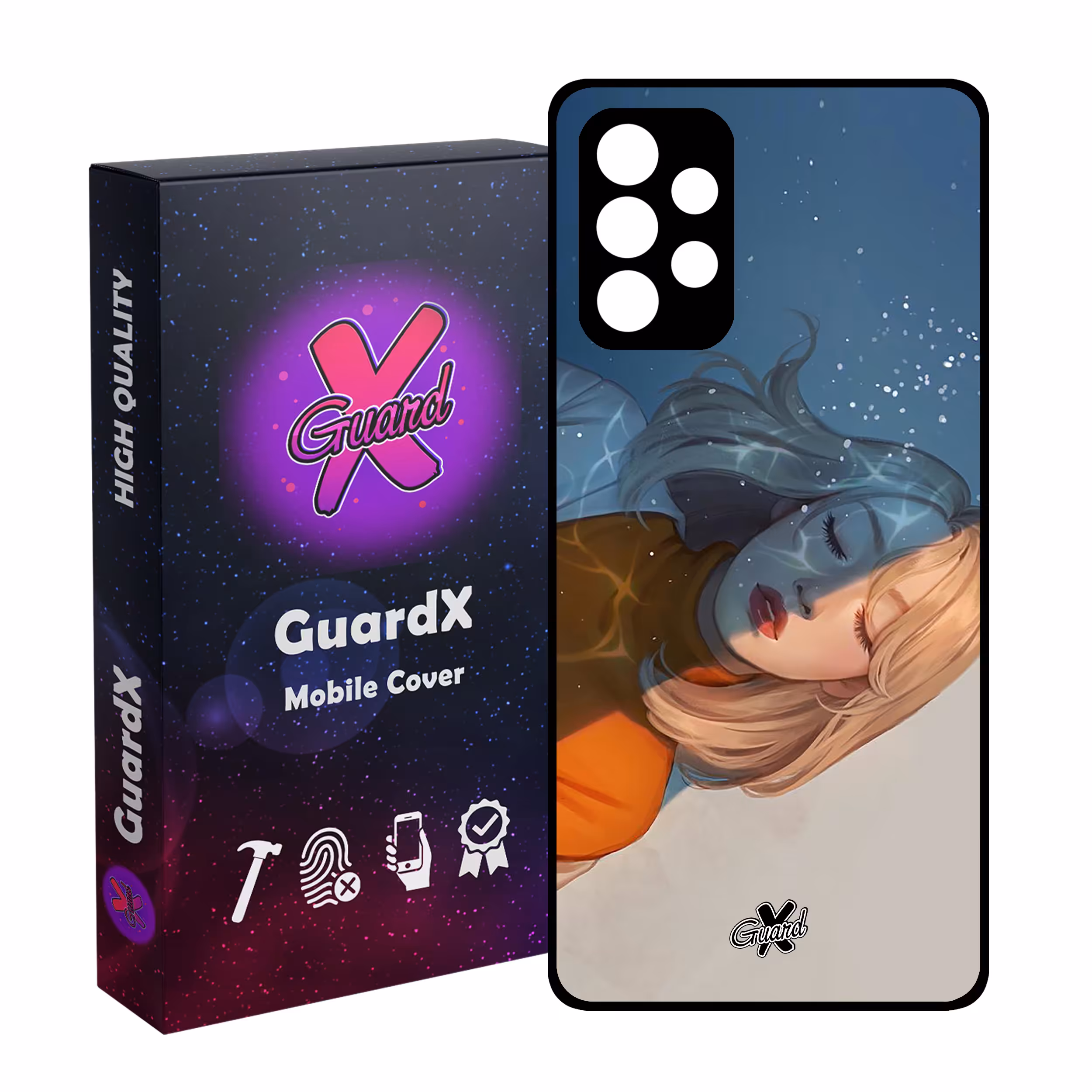 کاور گارد ایکس طرح Girl مدل Glass10013 مناسب برای گوشی موبایل سامسونگ Galaxy A32 4G