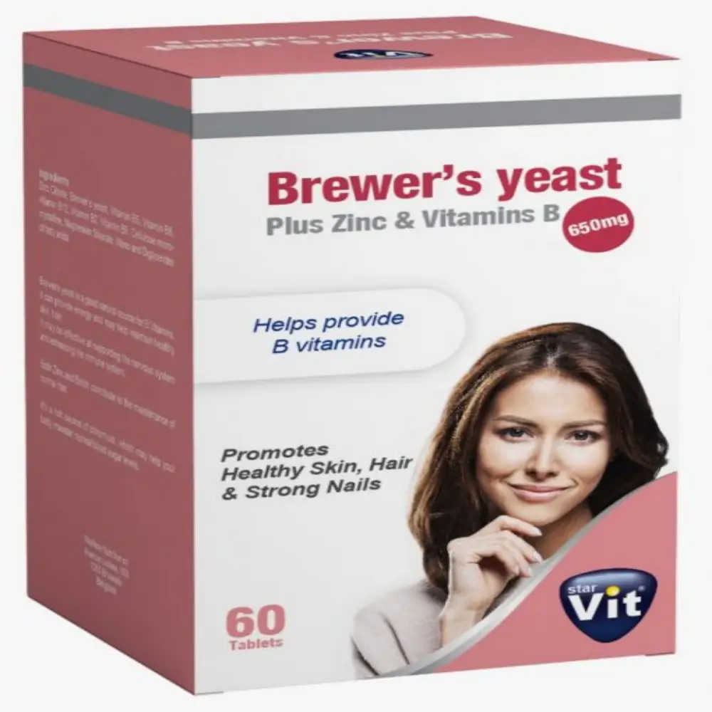 قرص مخمر آبجو پلاس زینک و ویتامین گروه ب استار ویت 60 عددی