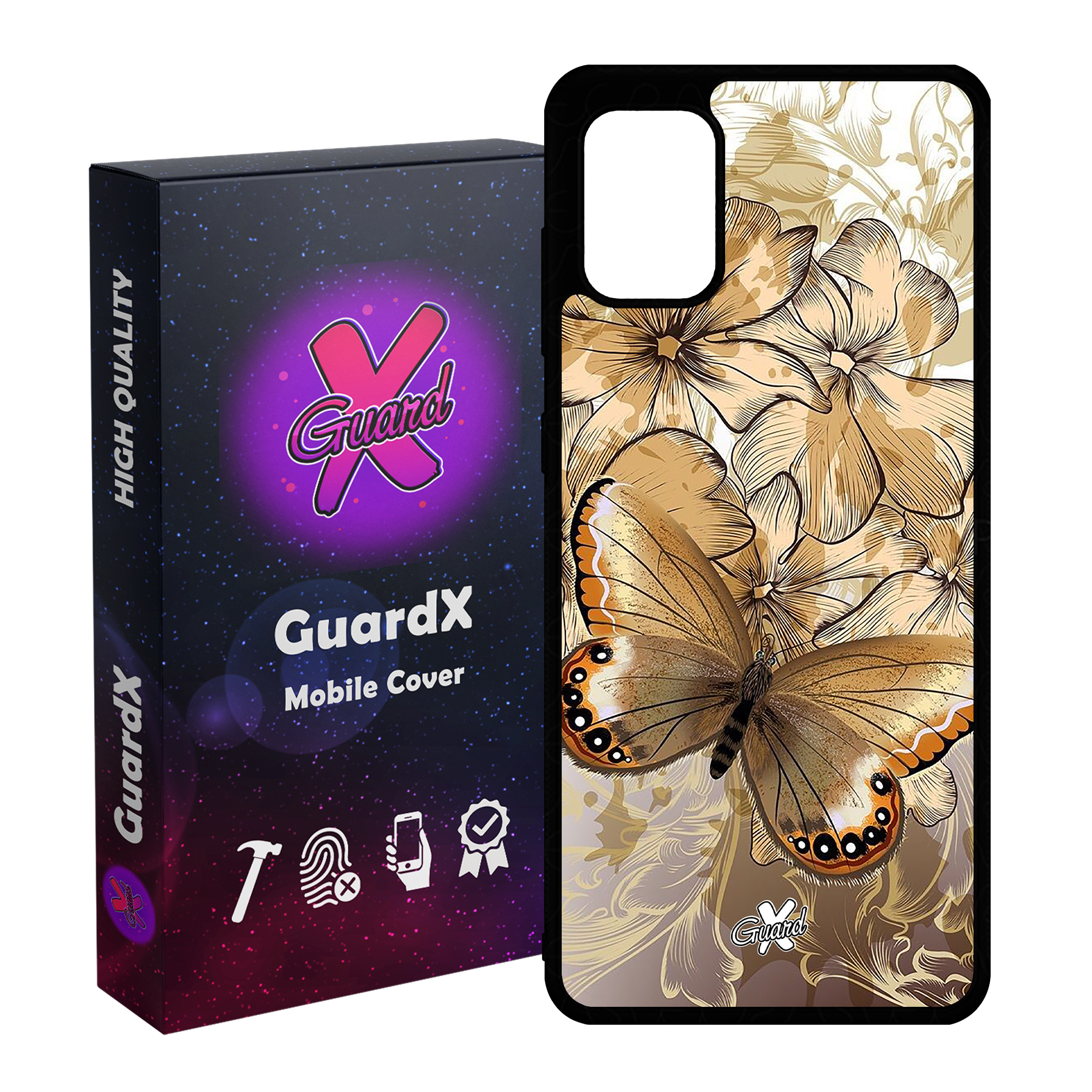 کاور گارد ایکس طرح پروانه مدل Glass10272 مناسب برای گوشی موبایل سامسونگ Galaxy A71
