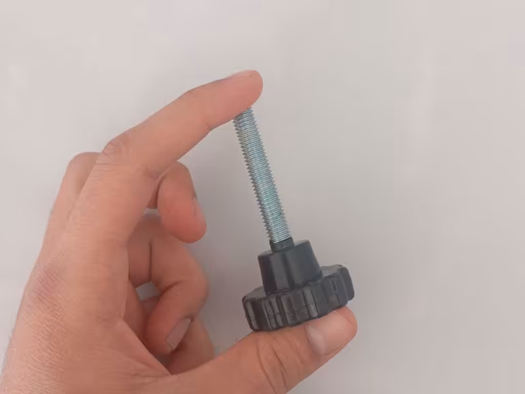 پیچ خروسکی فلکه ای 8 دوازده پر قطر دسته پلاستیکی 35 mm طول رزوه 50 mm