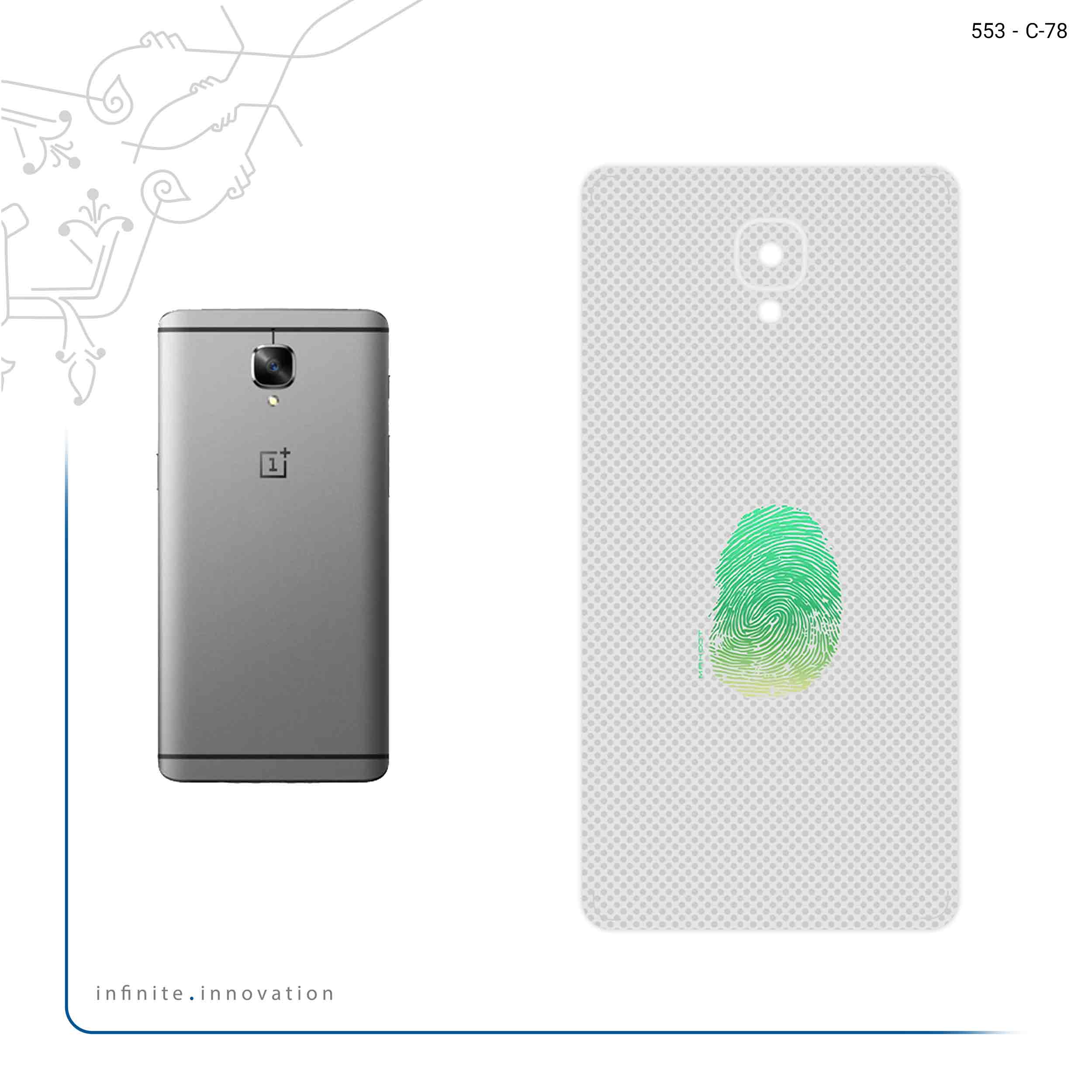 برچسب پوششی ماهوت مدل Minimal Fingerprint مناسب برای گوشی موبایل وان پلاس 3