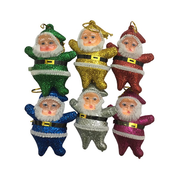 آویز درخت کریسمس طرح بابانوئل بسته 6 عددی