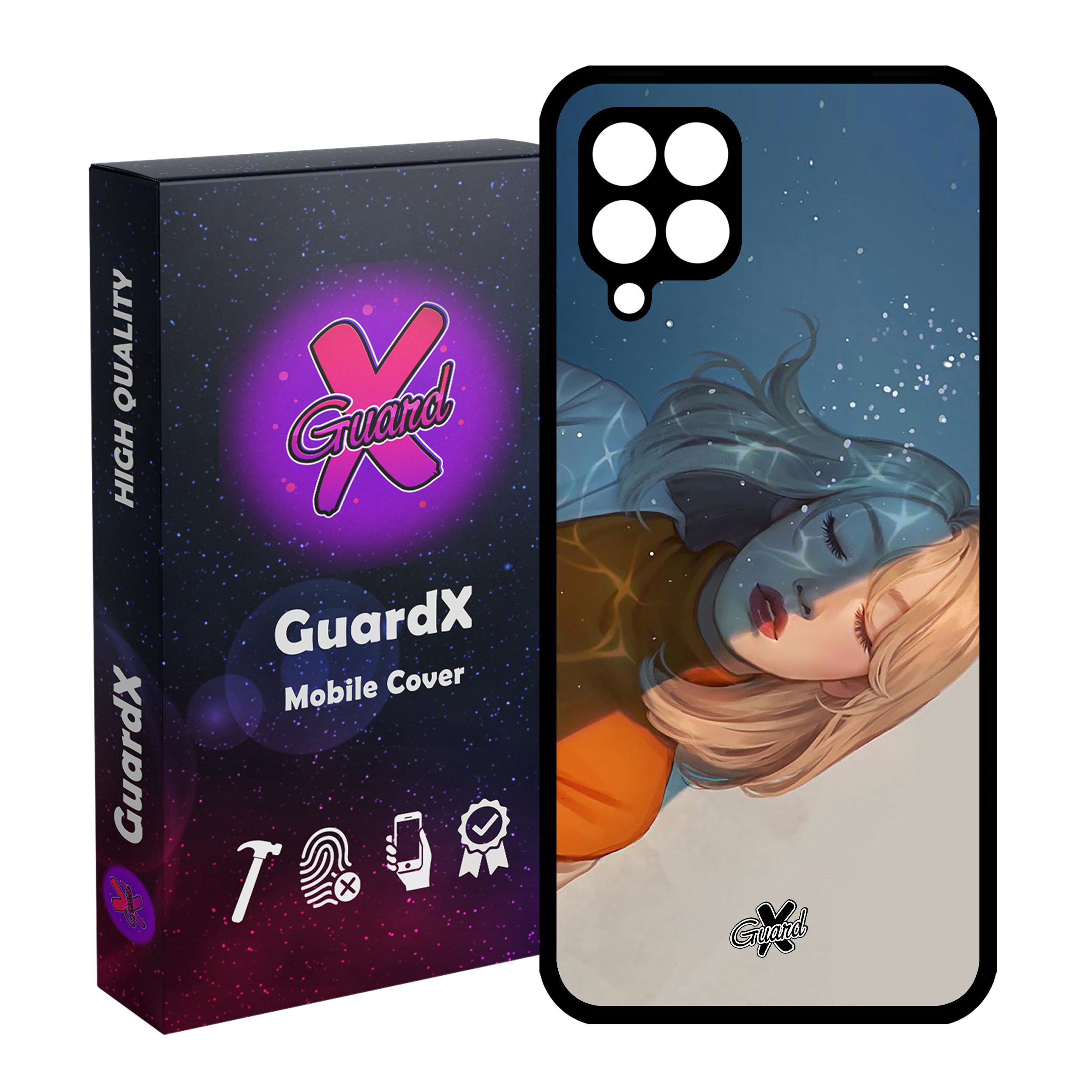 کاور گارد ایکس طرح Girl مدل Glass10013 مناسب برای گوشی موبایل سامسونگ Galaxy A22 4G