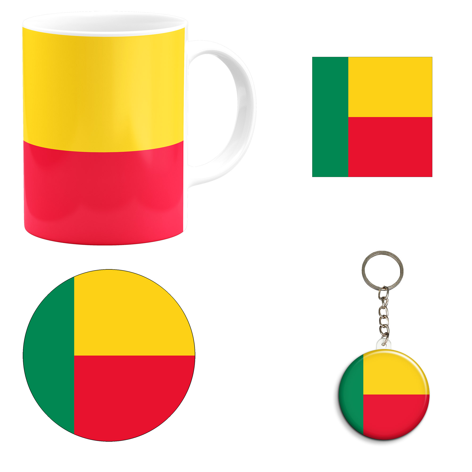 ست هدیه ماگ طرح پرچم بنین مدل Benin کد M1