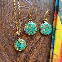 نیم ست رزینی سنگ فیروزه