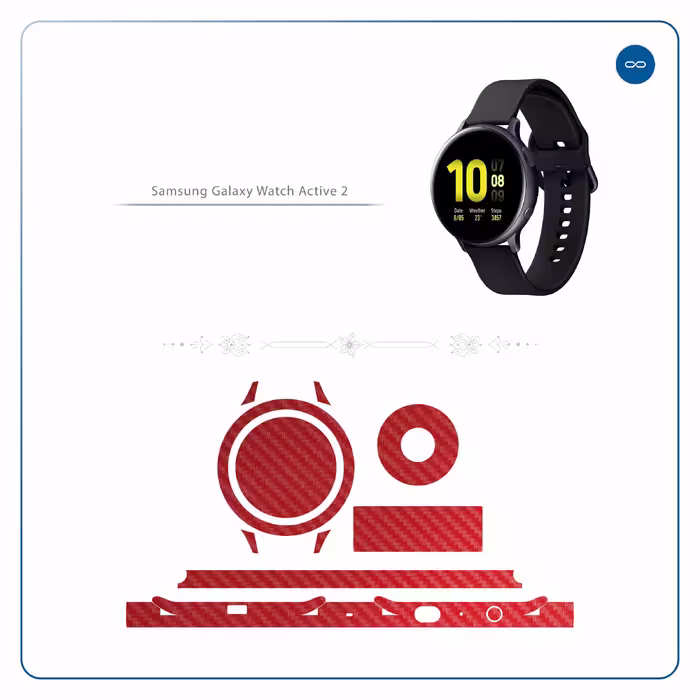 برچسب ماهوت طرح Red-Fiber مناسب برای ساعت هوشمند سامسونگ Galaxy Watch Active 2 44mm