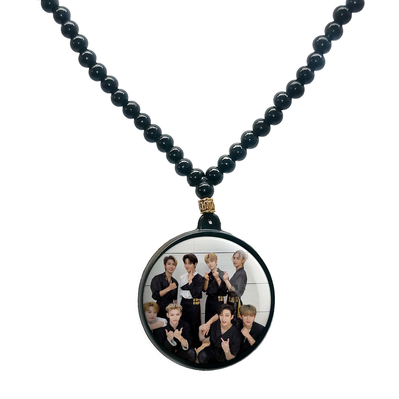 گردنبند پرمانه طرح straykids کد pmd.12180 مدل دو طرفه