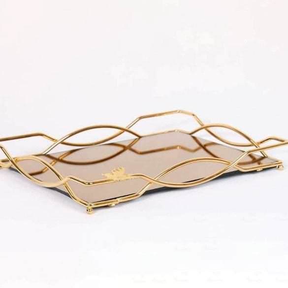 سینی کف آینه طرح لبخند مستطیل