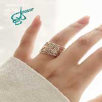 خرید حلقه برنج 9تایی طلایی و سیلور رنگ ثابت کد 2015801 - ردگل