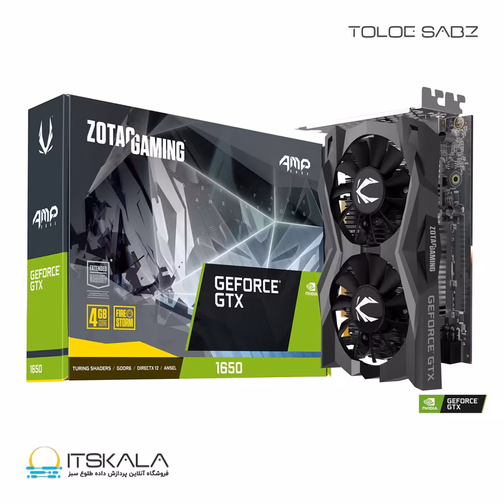 قیمت و خرید کارت گرافیک زوتک مدل ZOTAC GAMING GeForce GTX 1650 AMP 4G Core GDDR6 | ITSKALA