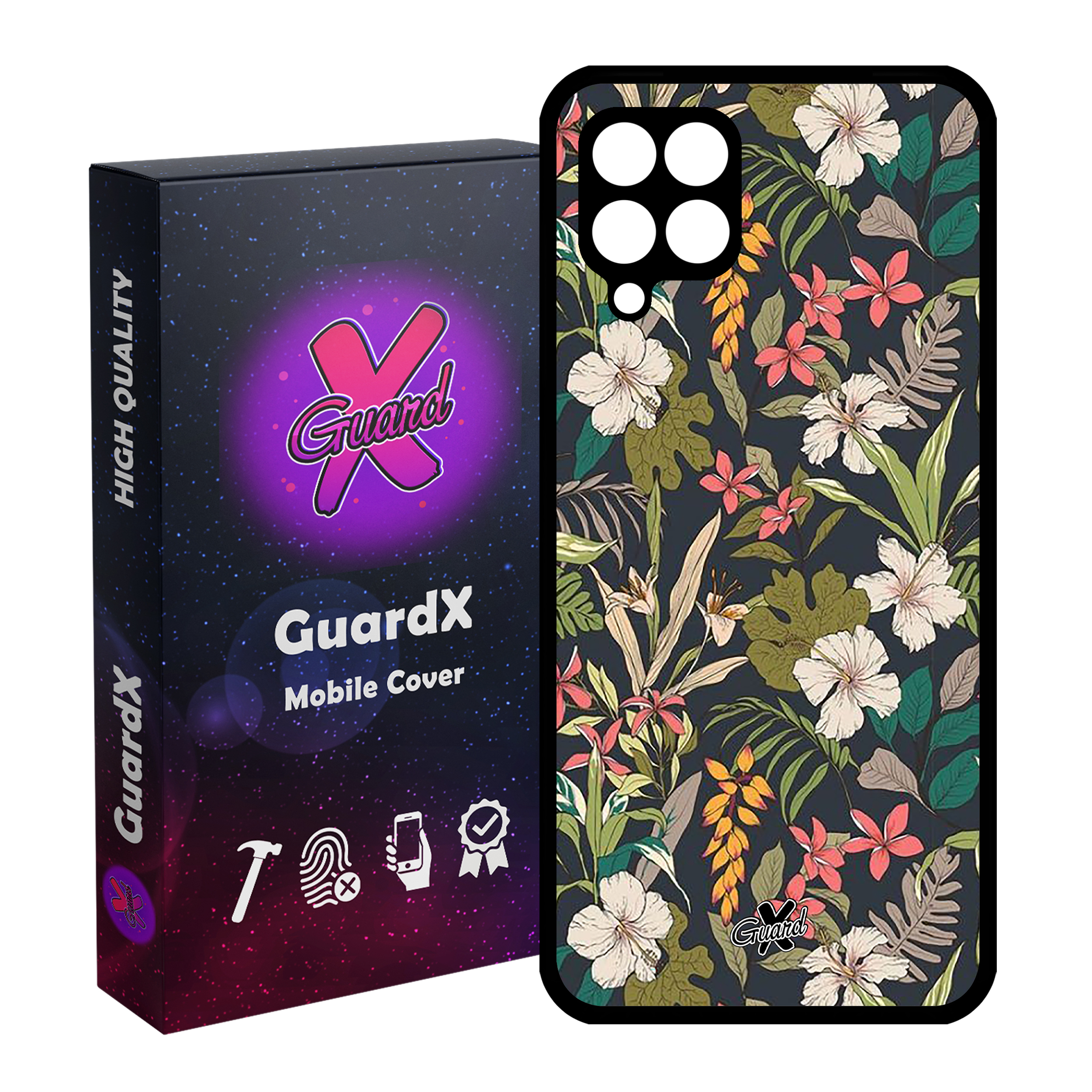 کاور گارد ایکس طرح گل مدل Glass10222 مناسب برای گوشی موبایل سامسونگ Galaxy M32 4G / F22