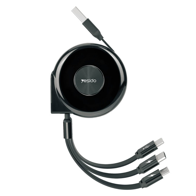 کابل تبدیل USB به لایتنینگ/ microUSB /USB-C یسیدو مدل CA37