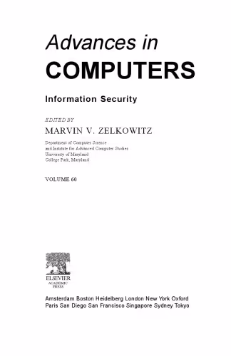 خرید و دانلود نسخه کامل کتاب Advances in Computers, Vol. 60