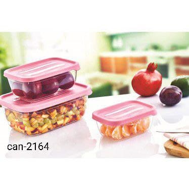 ظرف نگهدارنده پلاستیکی 3 تایی مستطیلی