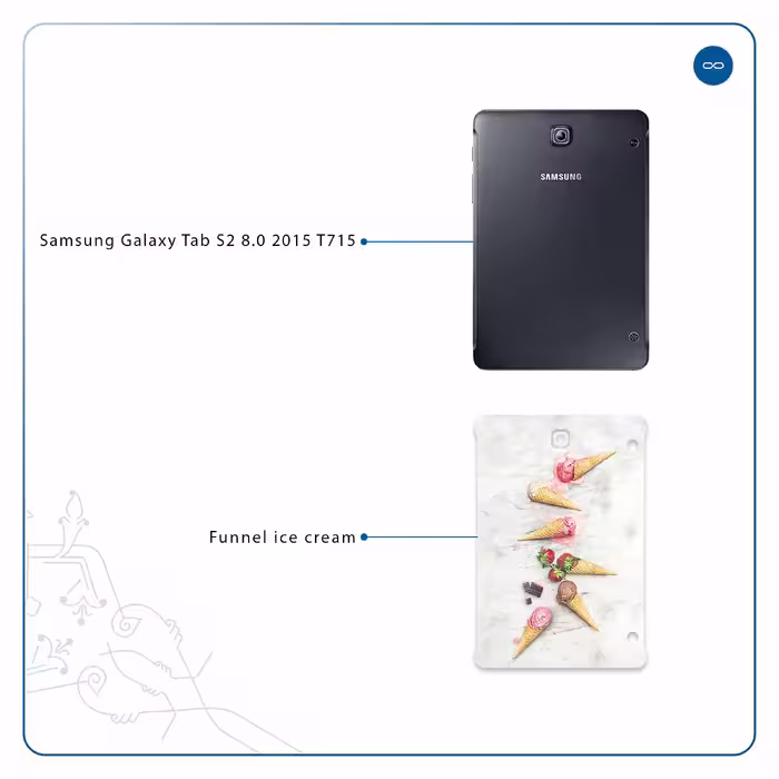برچسب پوششی ماهوت مدل Funnel ice cream مناسب برای تبلت سامسونگ Galaxy Tab S2 8.0 2015 T715